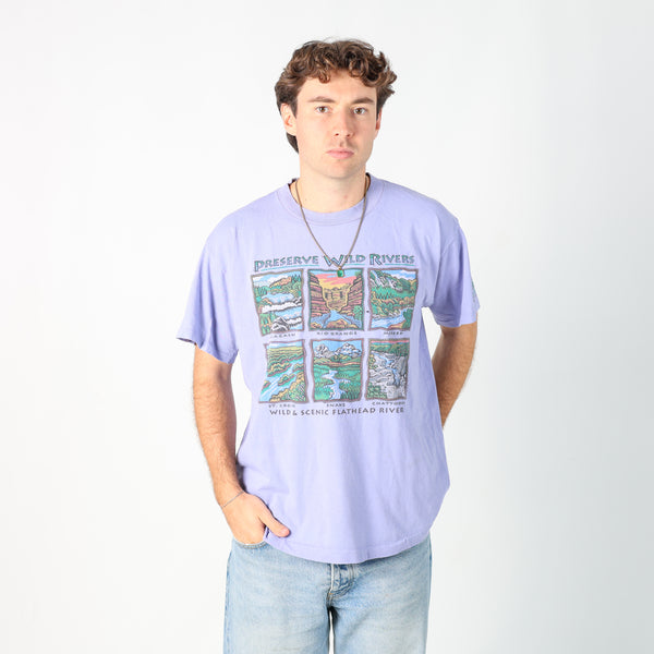 Purple 90s Harbourside Graphics T-Shirt (XL)